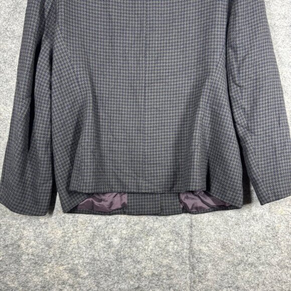 Vintage Devonshire Cream Gold Buttons Wool Houndstooth Boxy Blazer Size 14 - Picture 13 of 16